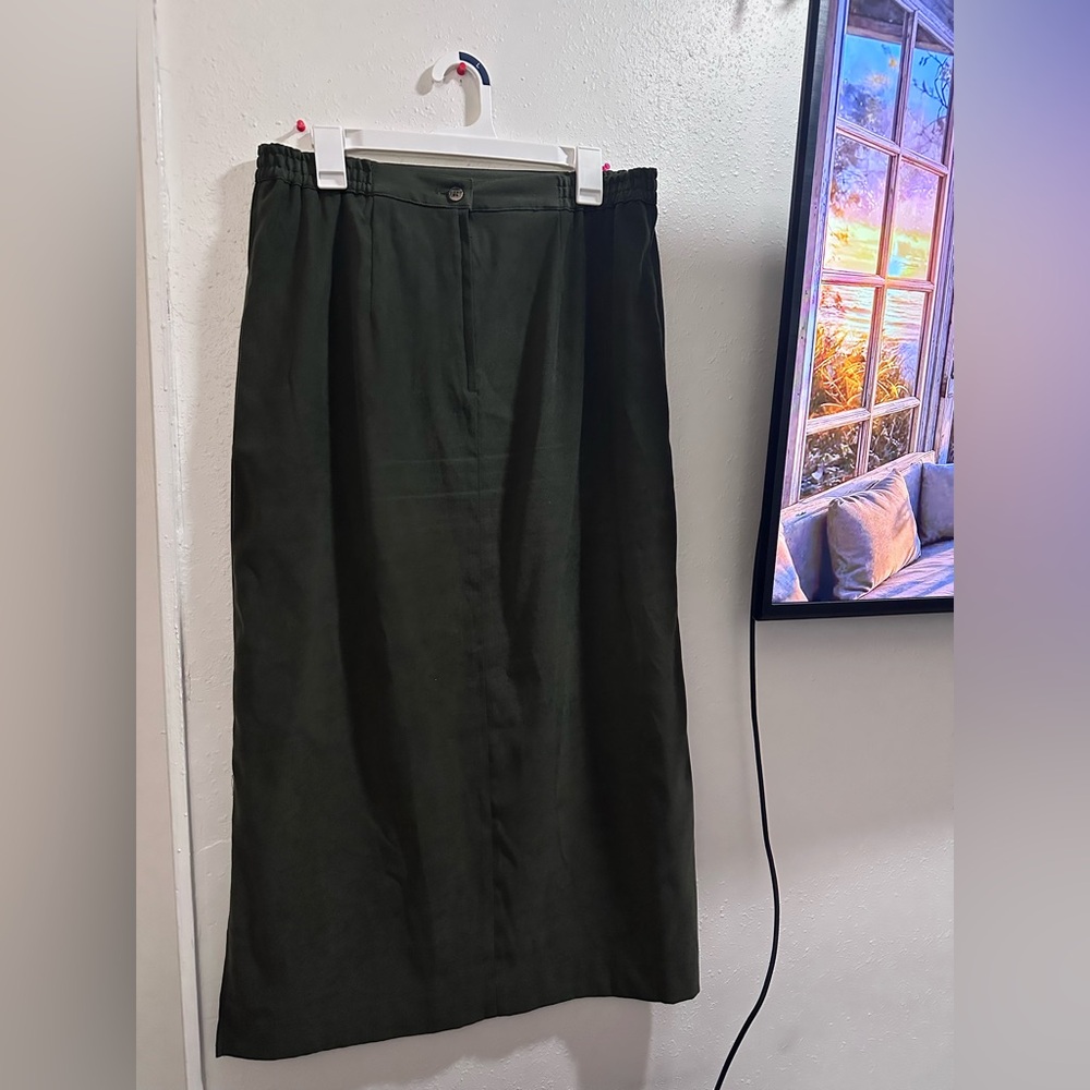 Elegant David Hollis Dark Green Women's Maxi Skirt